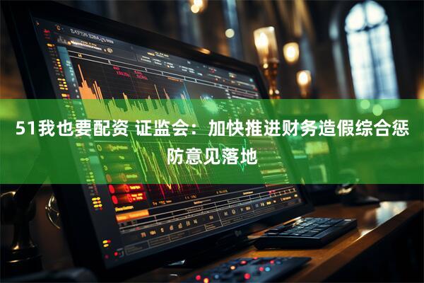 51我也要配资 证监会：加快推进财务造假综合惩防意见落地