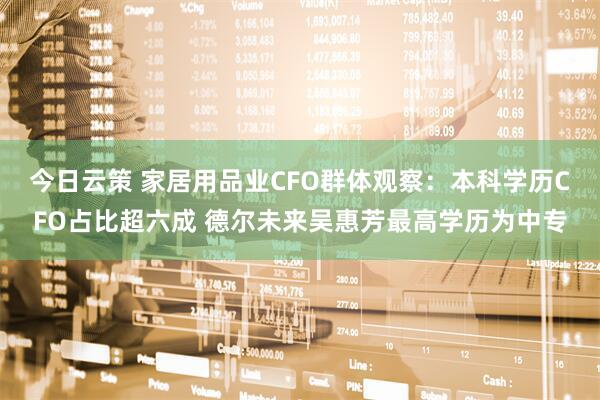 今日云策 家居用品业CFO群体观察：本科学历CFO占比超六成 德尔未来吴惠芳最高学历为中专