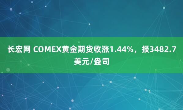 长宏网 COMEX黄金期货收涨1.44%，报3482.7美元/盎司